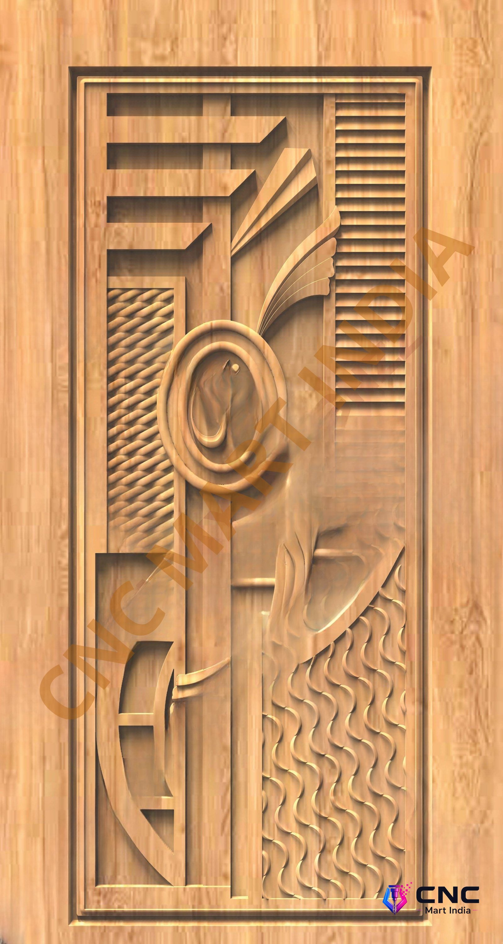 GSK EMBOSSING - EMD-27 Modern Abstract Geometric Carved Door 3D Relief Model